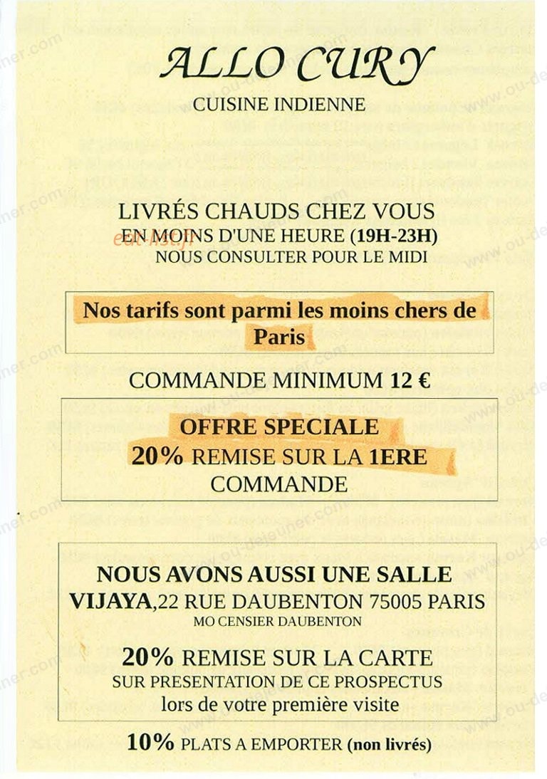 Allo Cury — carte page 1