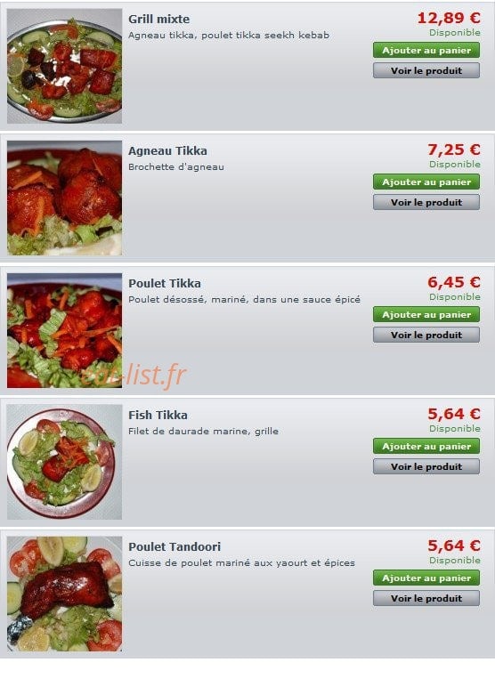 Allo Resto Indien — carte page 2