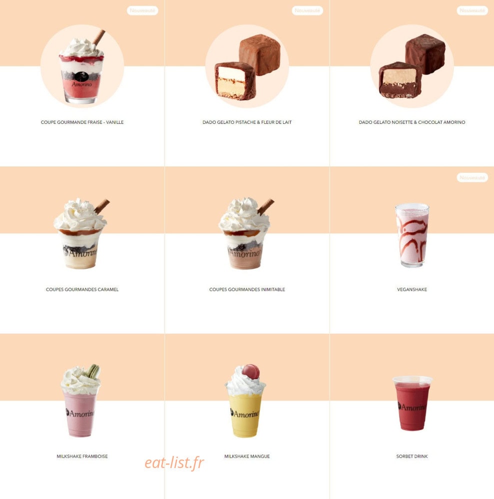 Amorino — carte page 7
