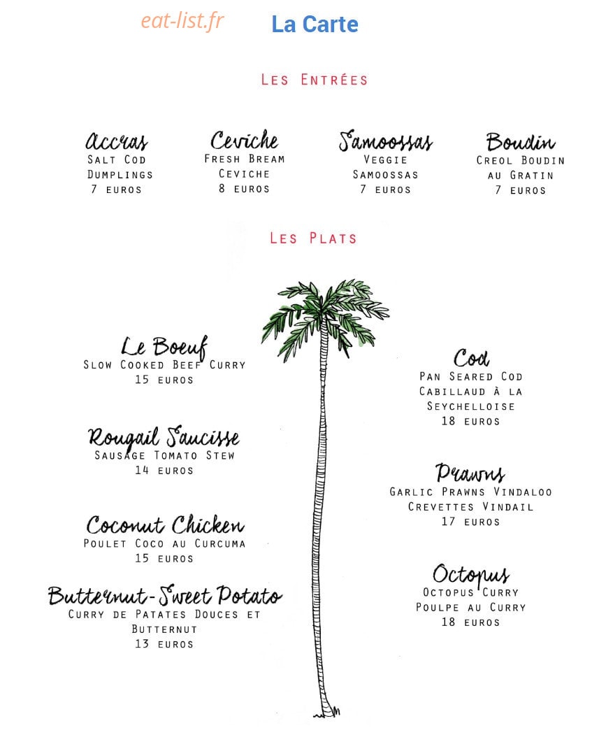 Au Coco de Mer — carte page 1