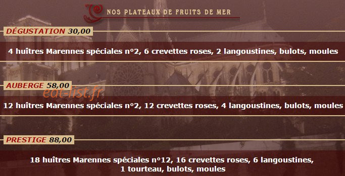 Auberge Notre Dame — carte page 5