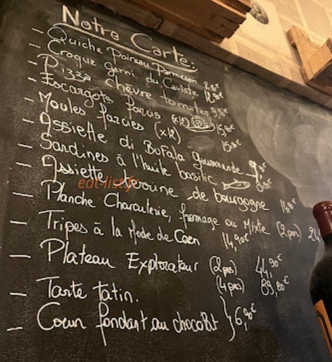 Aux Vents Des Vignes — carte page 1