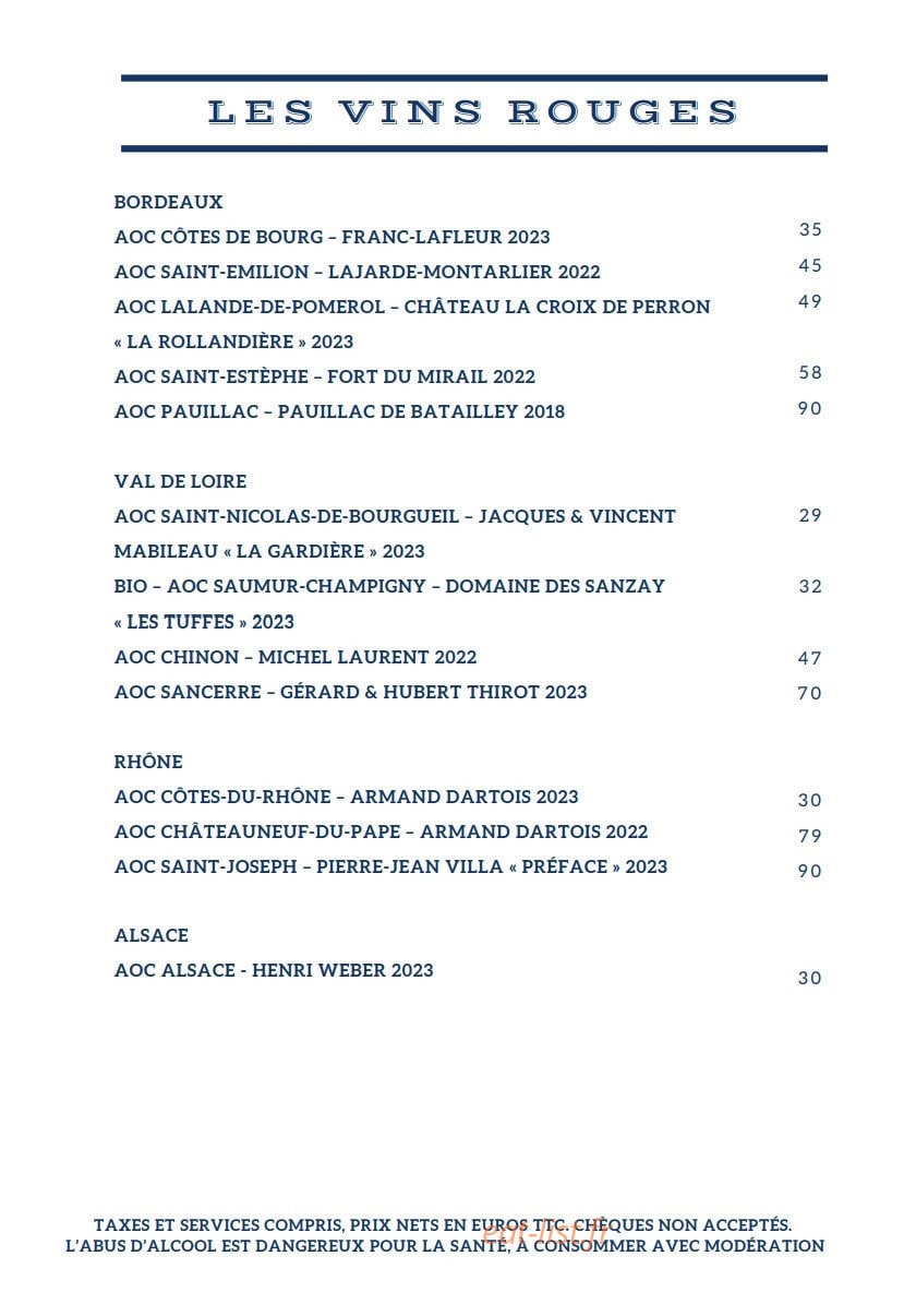 Bistro des Lettres — carte page 11