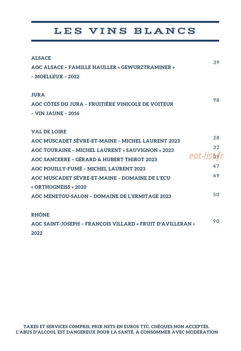 Bistro des Lettres — carte page 8