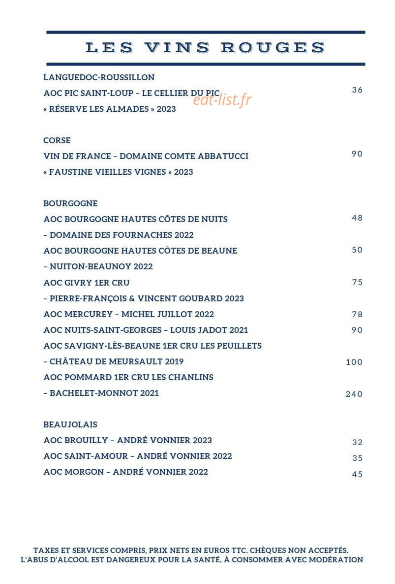 Bistro des Lettres — carte page 10