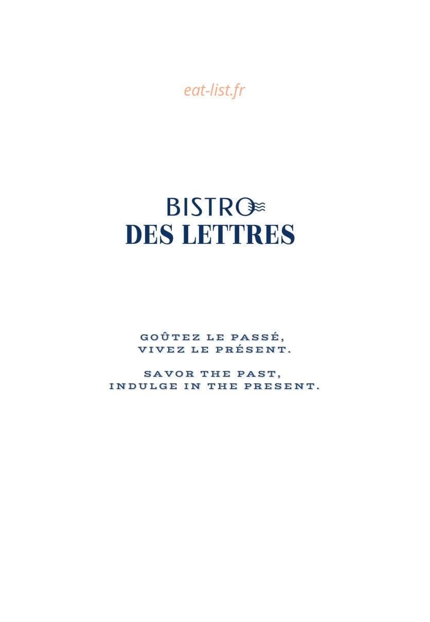 Bistro des Lettres — carte page 1