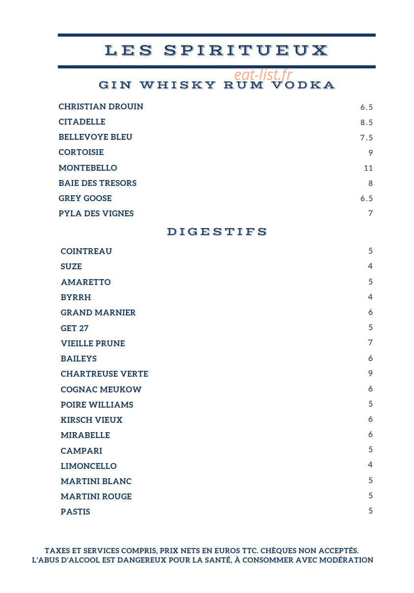Bistro des Lettres — carte page 12