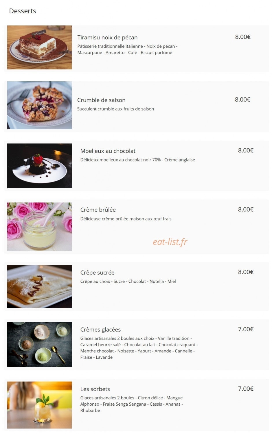 Bistro Mauzac — carte page 5