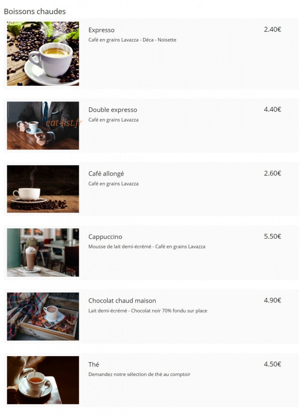 Bistro Mauzac — carte page 7