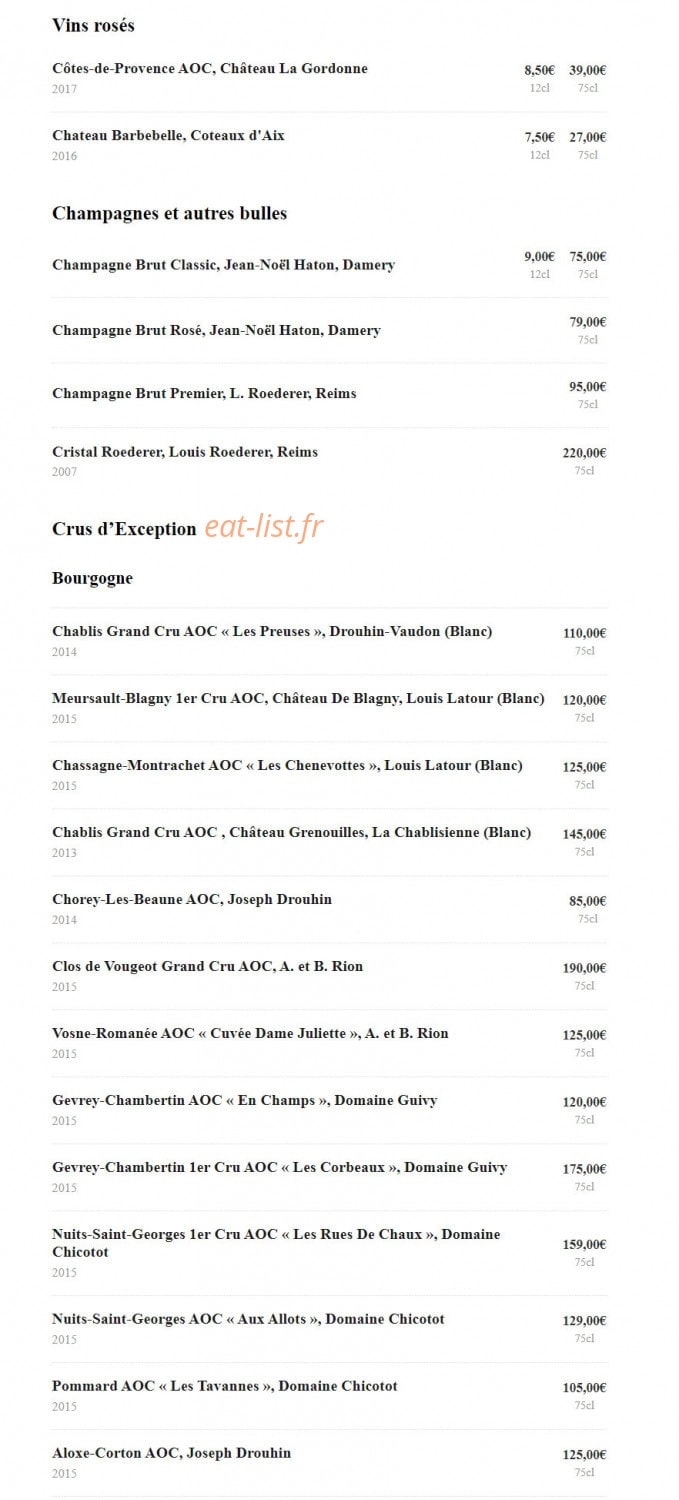 Bistrot 65 — carte page 5