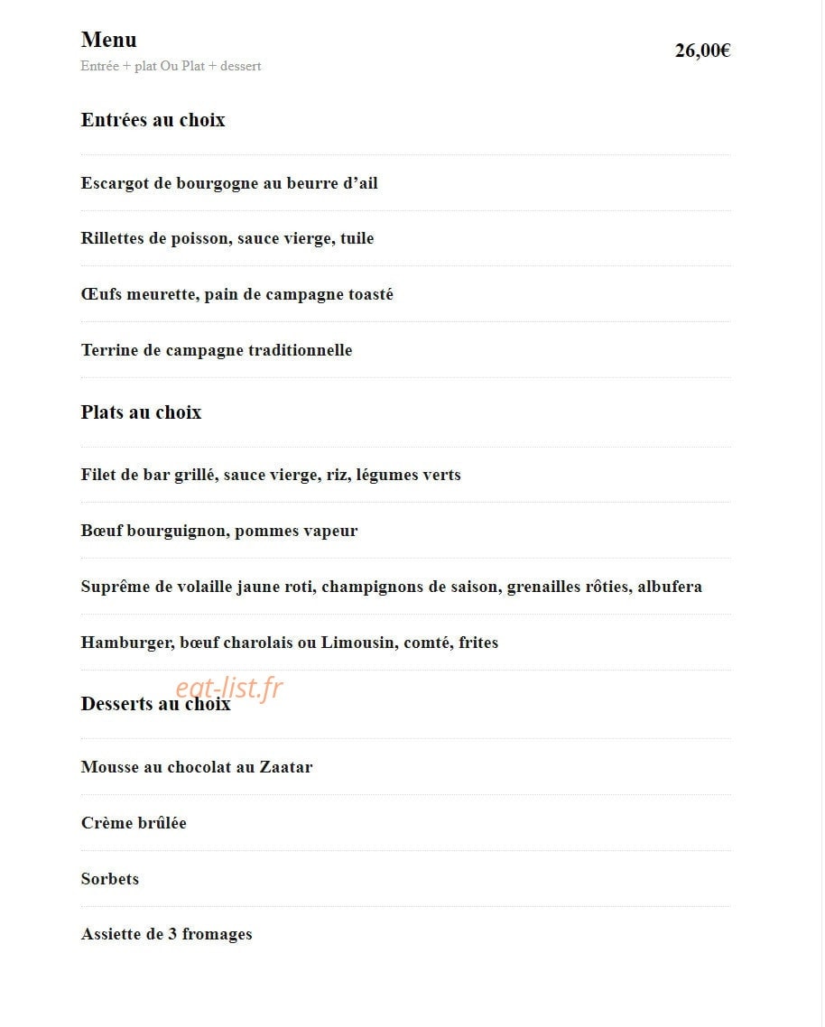 Bistrot 65 — carte page 3