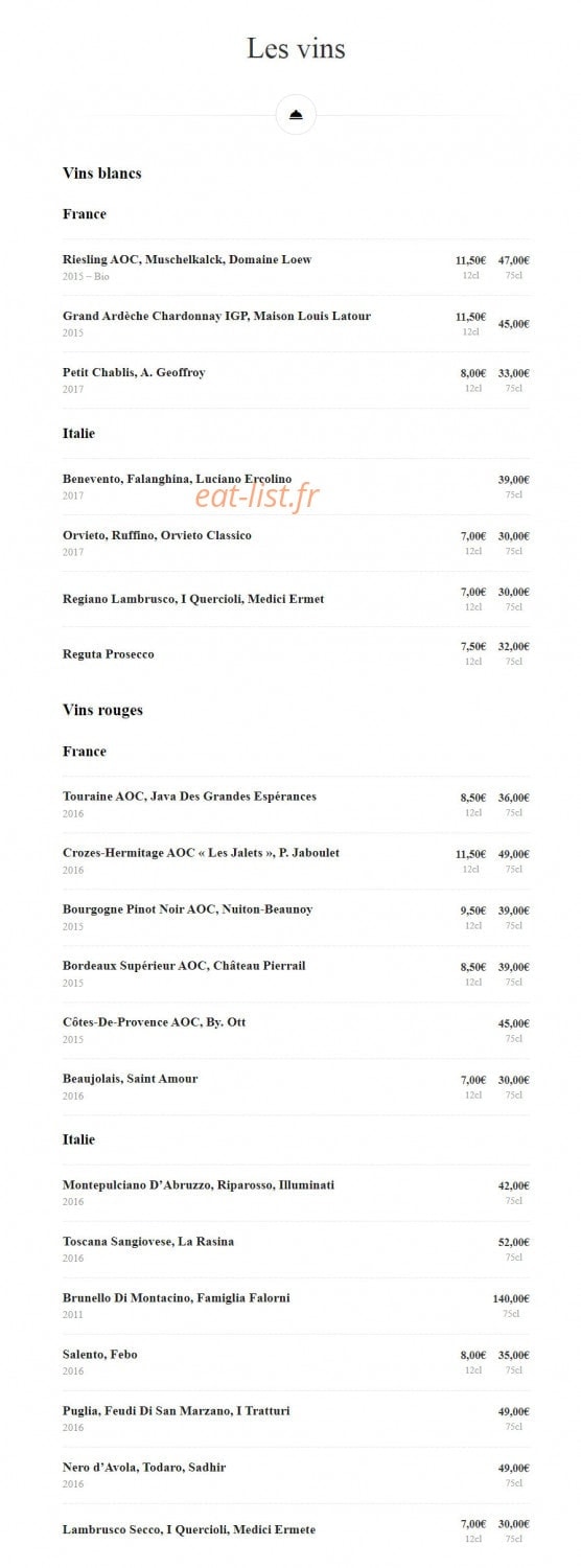 Bistrot 65 — carte page 4