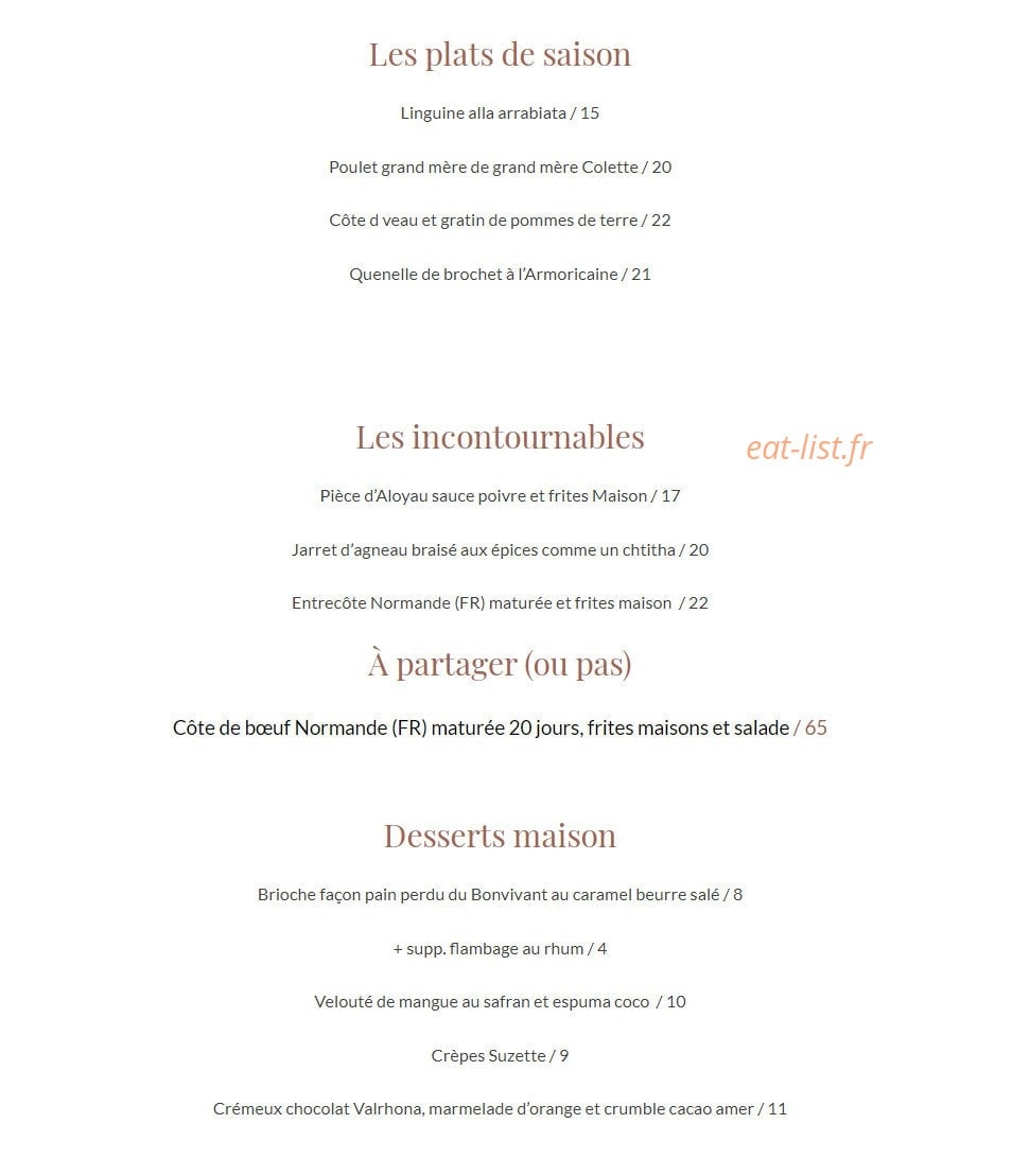Bon vivant — carte page 2