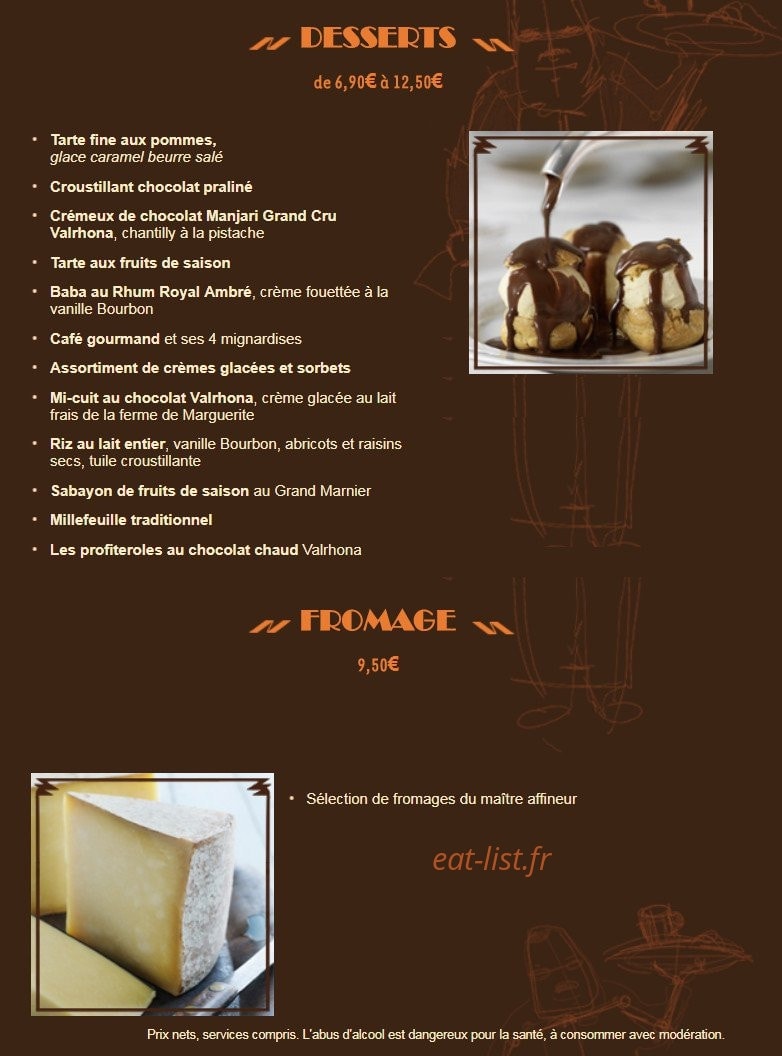 Brasserie Balzar — carte page 3