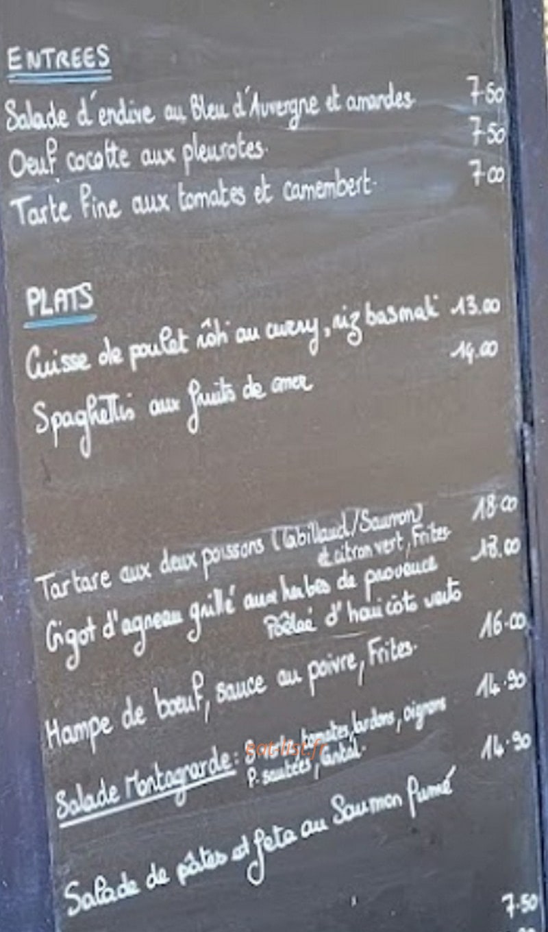 Brasserie Cosmo — carte page 1