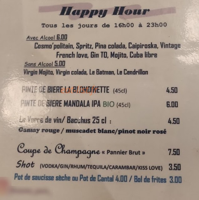 Brasserie Cosmo — carte page 4