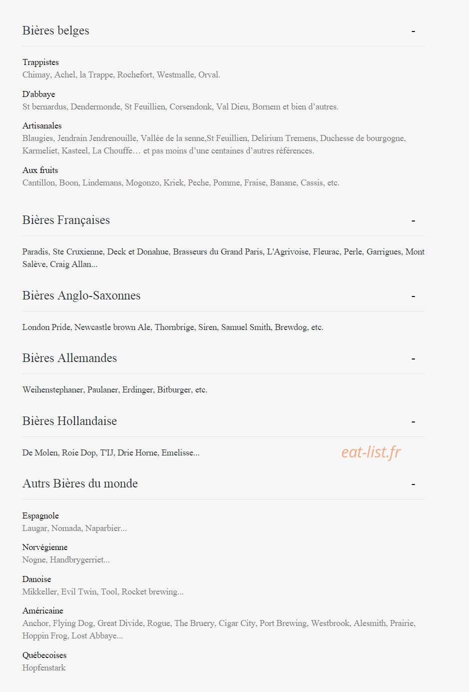 Brewberry — carte page 1