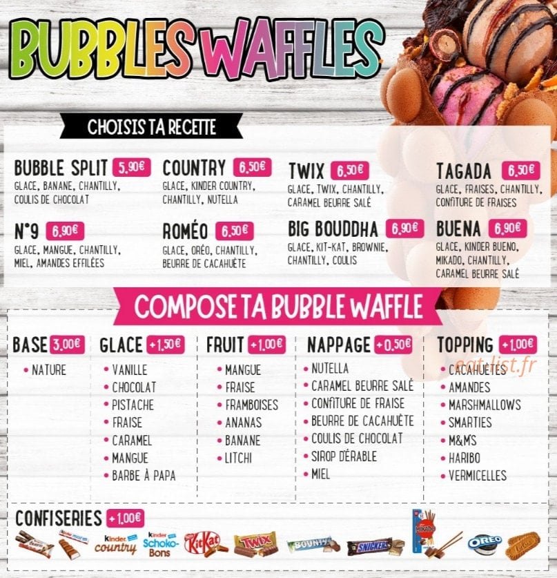 Bubbles & Waffles — carte page 1