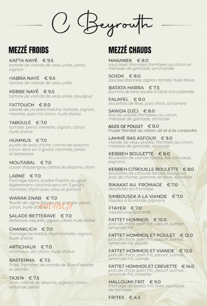C Beyrouth — carte page 1