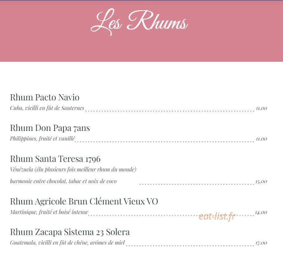 Café Delmas — carte page 15