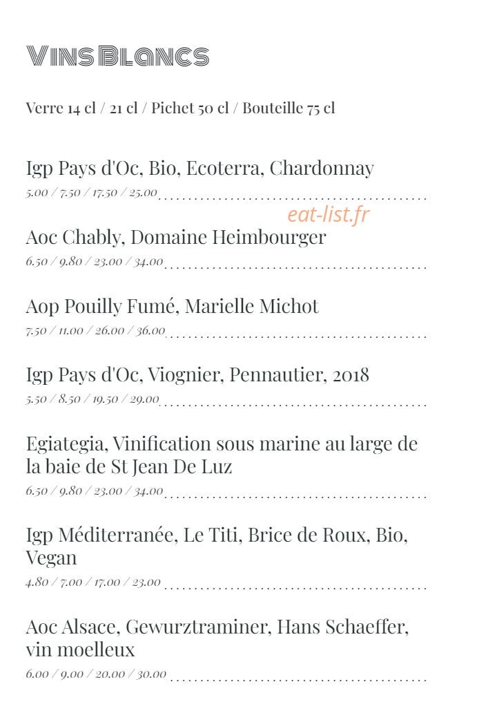 Café Delmas — carte page 10