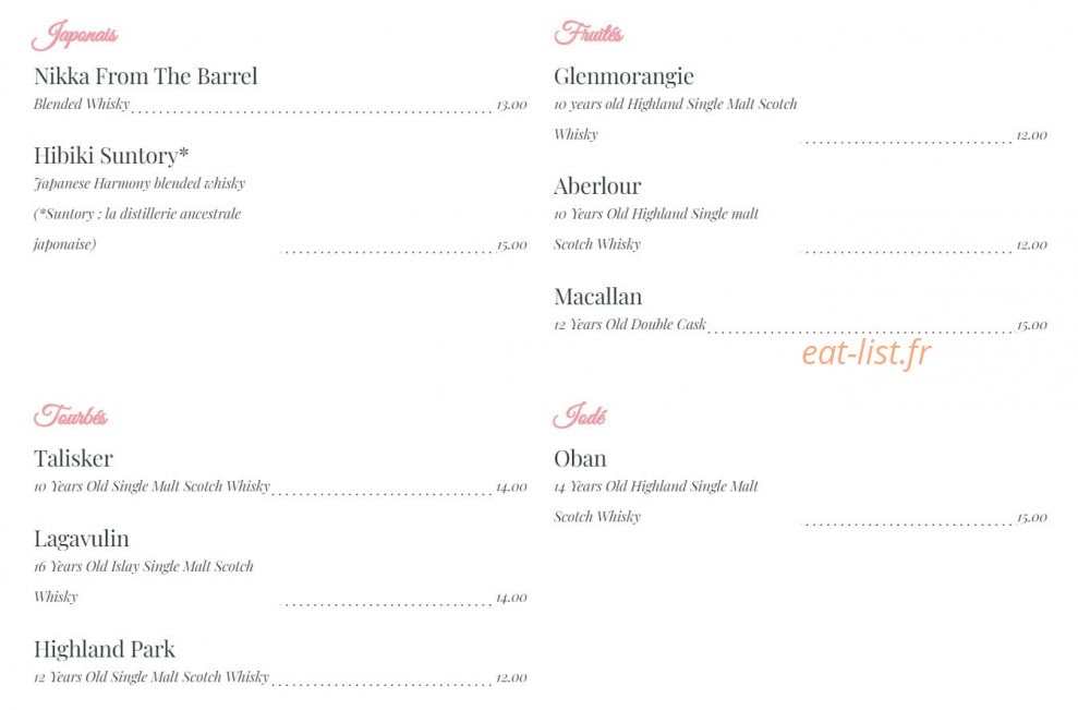 Café Delmas — carte page 13