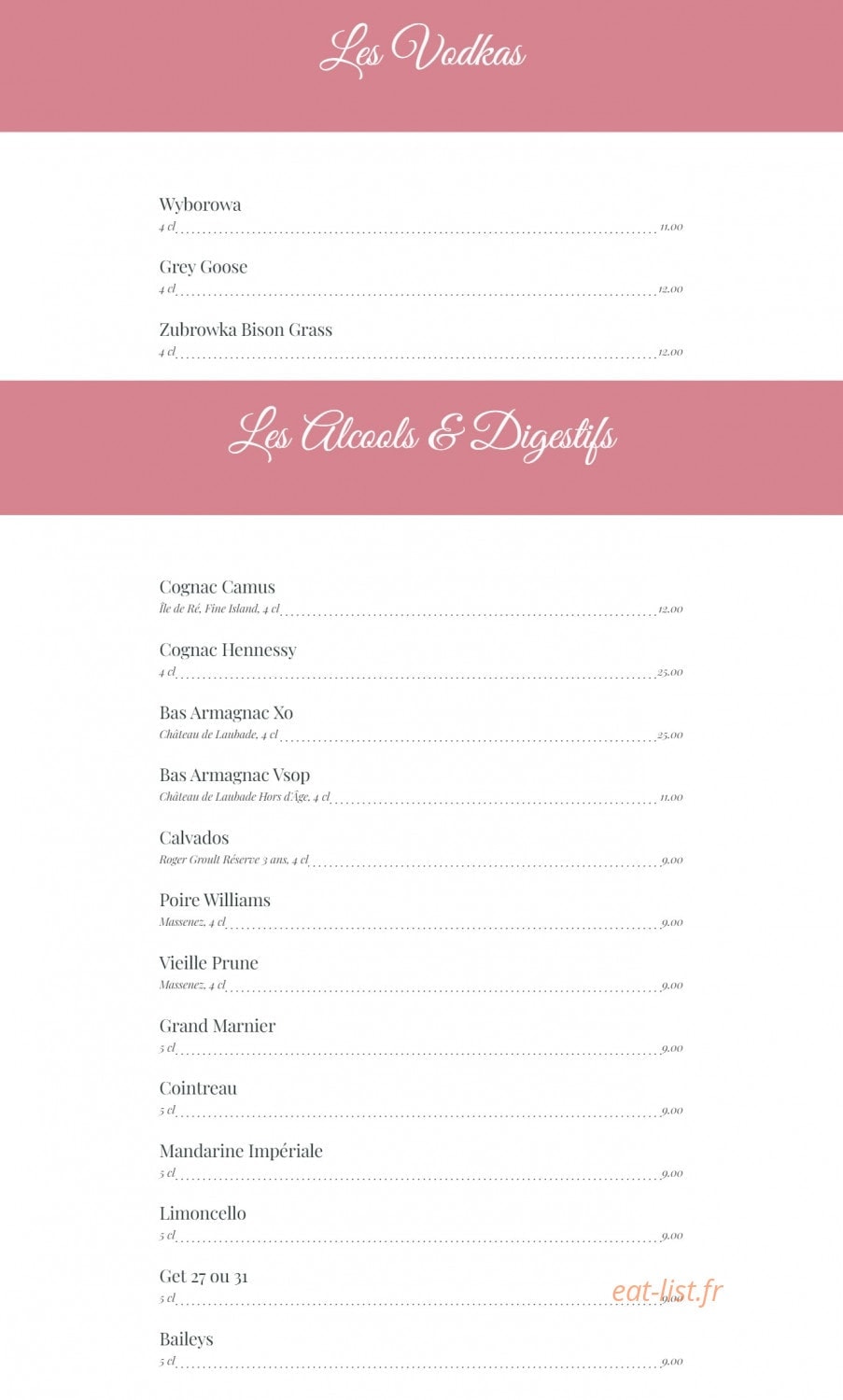 Café Delmas — carte page 11