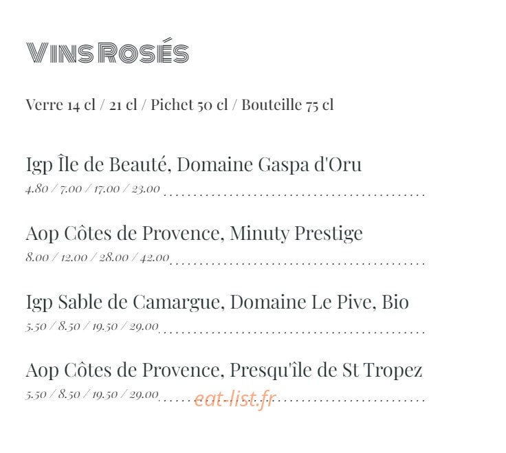 Café Delmas — carte page 8