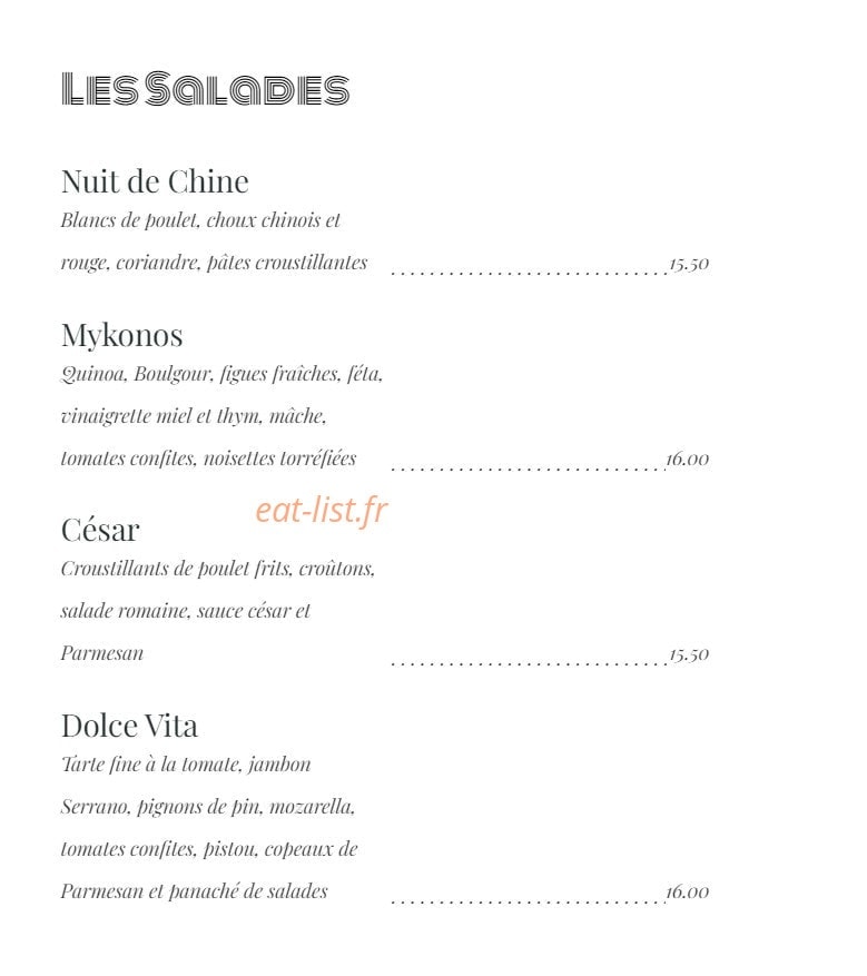 Café Delmas — carte page 1