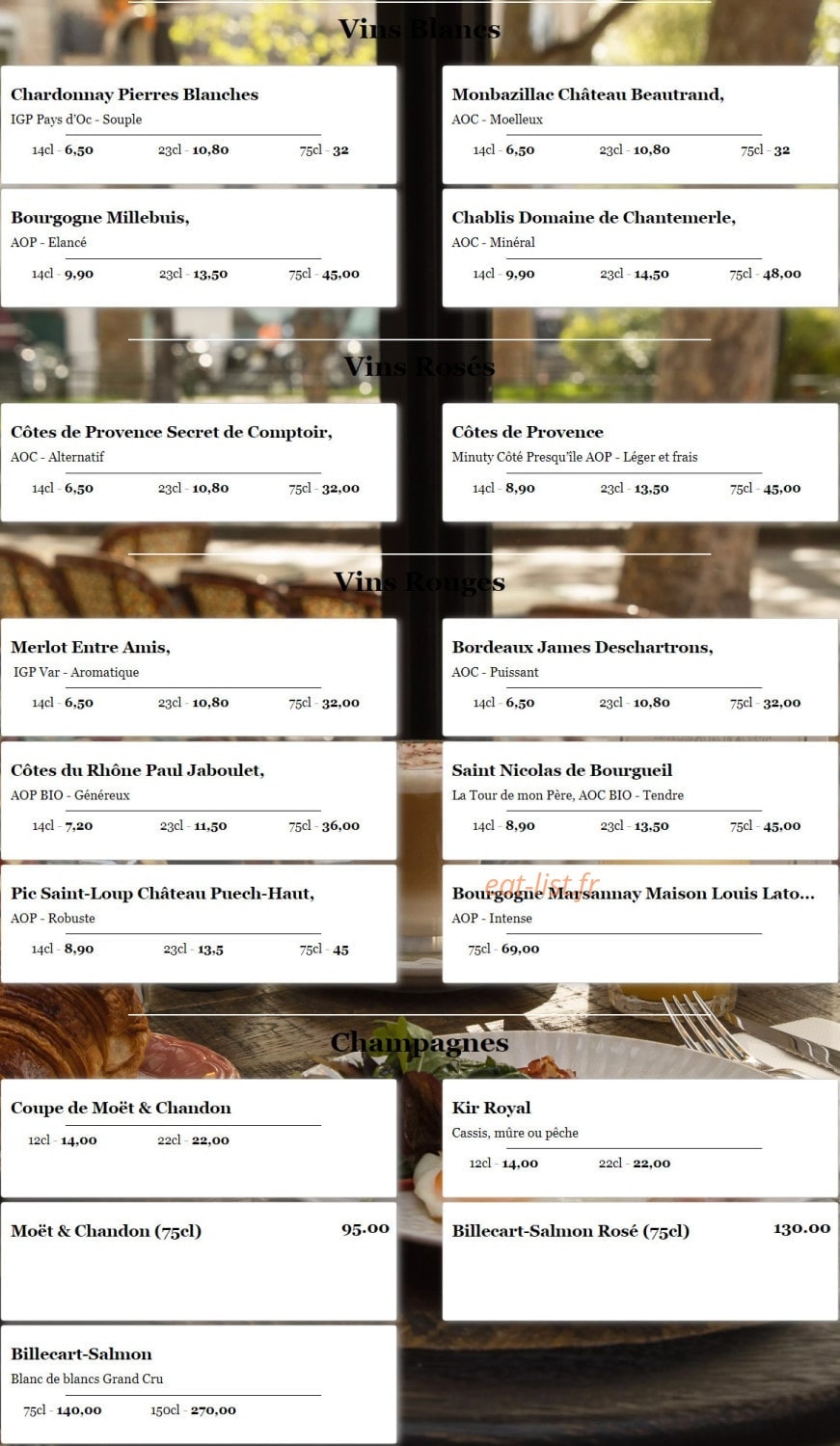 Café du Métro — carte page 6