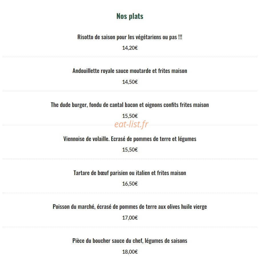 Café le Censier — carte page 2