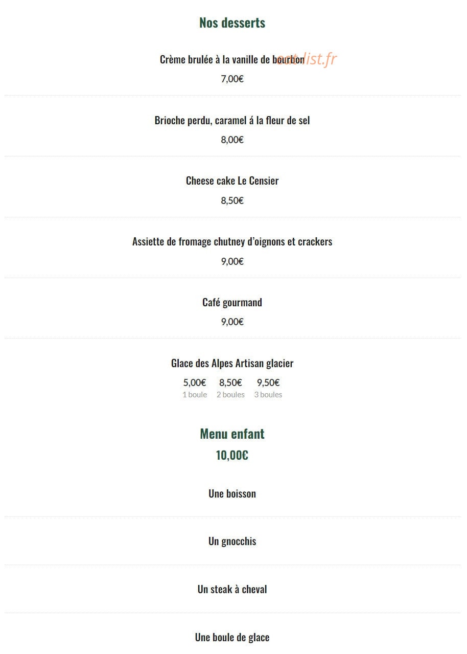 Café le Censier — carte page 3