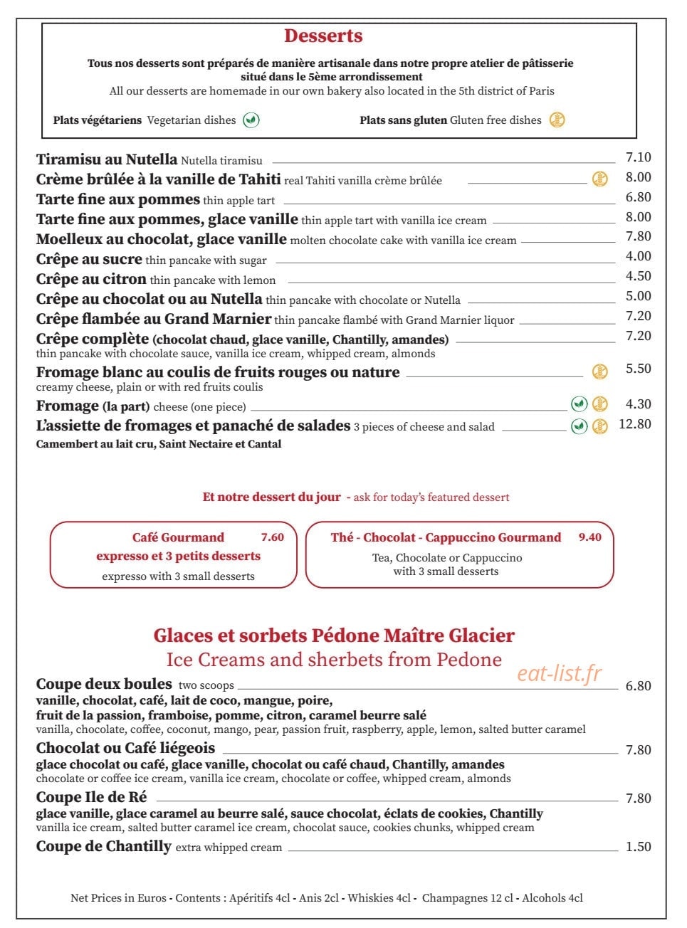 Café Panis — carte page 4