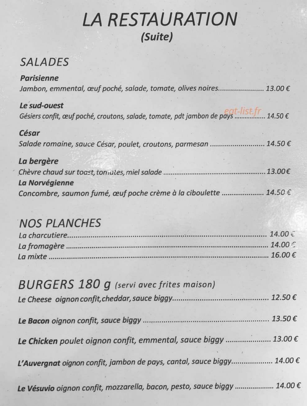 Café Val de Grâce — carte page 2