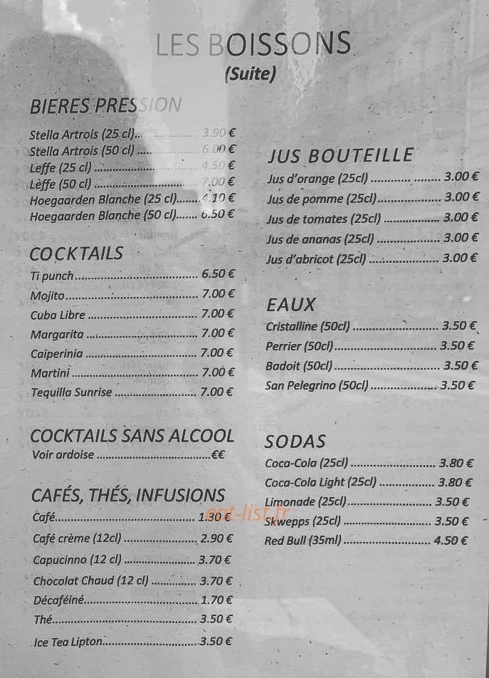 Café Val de Grâce — carte page 4