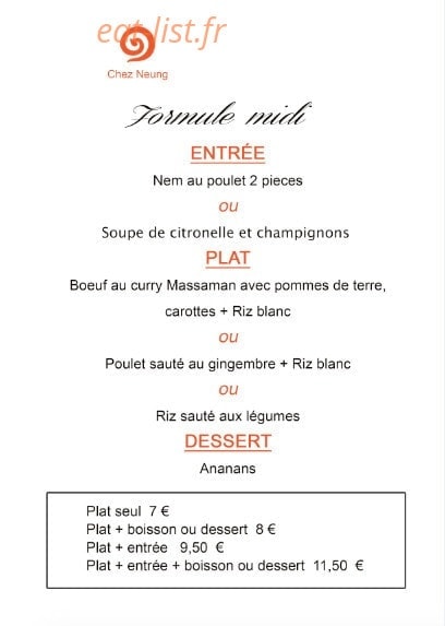 Chez Neung — carte page 1