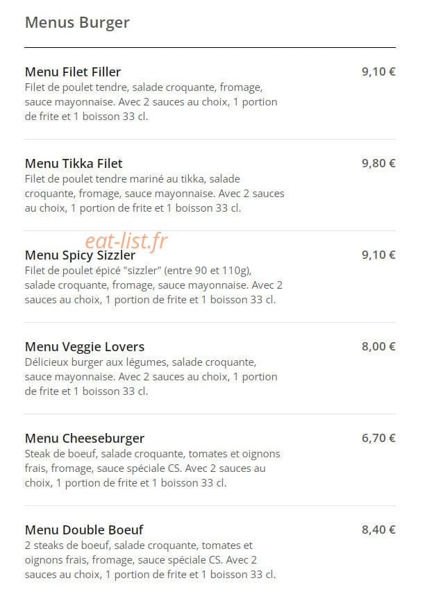 Chicken Spot — carte page 3