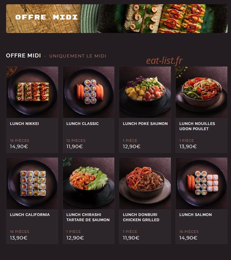 Côté Sushi Monge — carte page 2