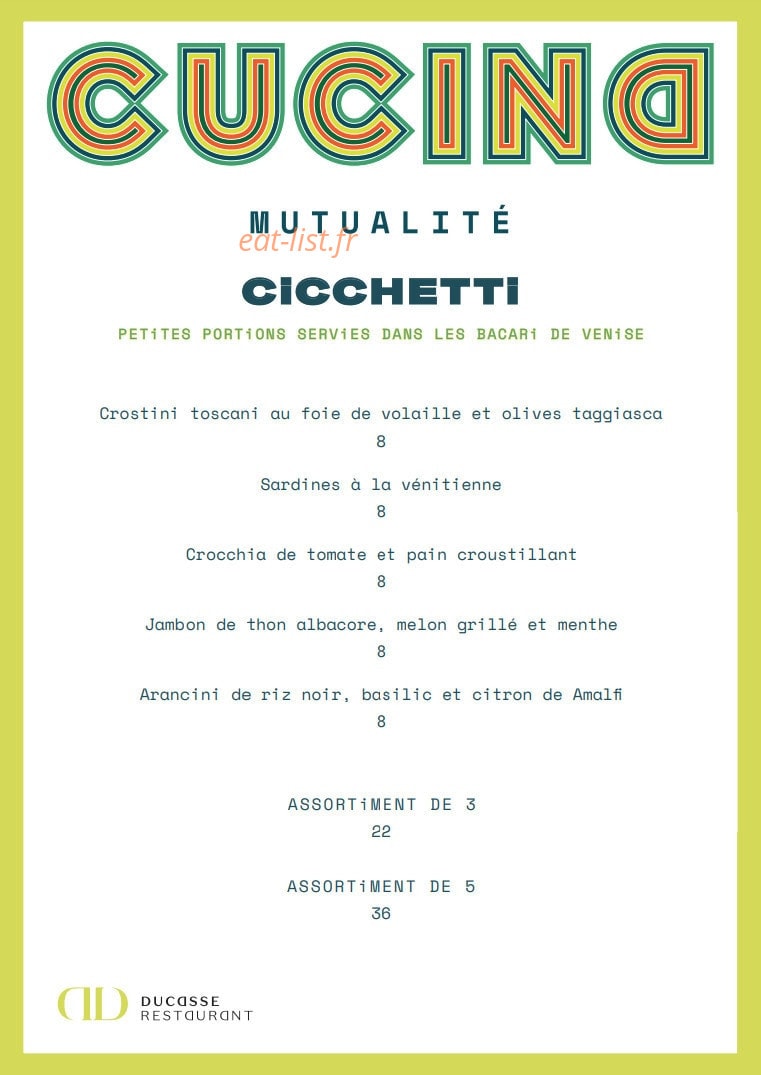 Cucina Mutualité — carte page 2