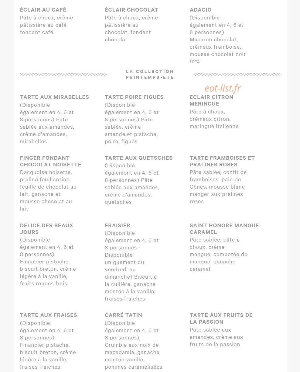 Eric kayser — carte page 8