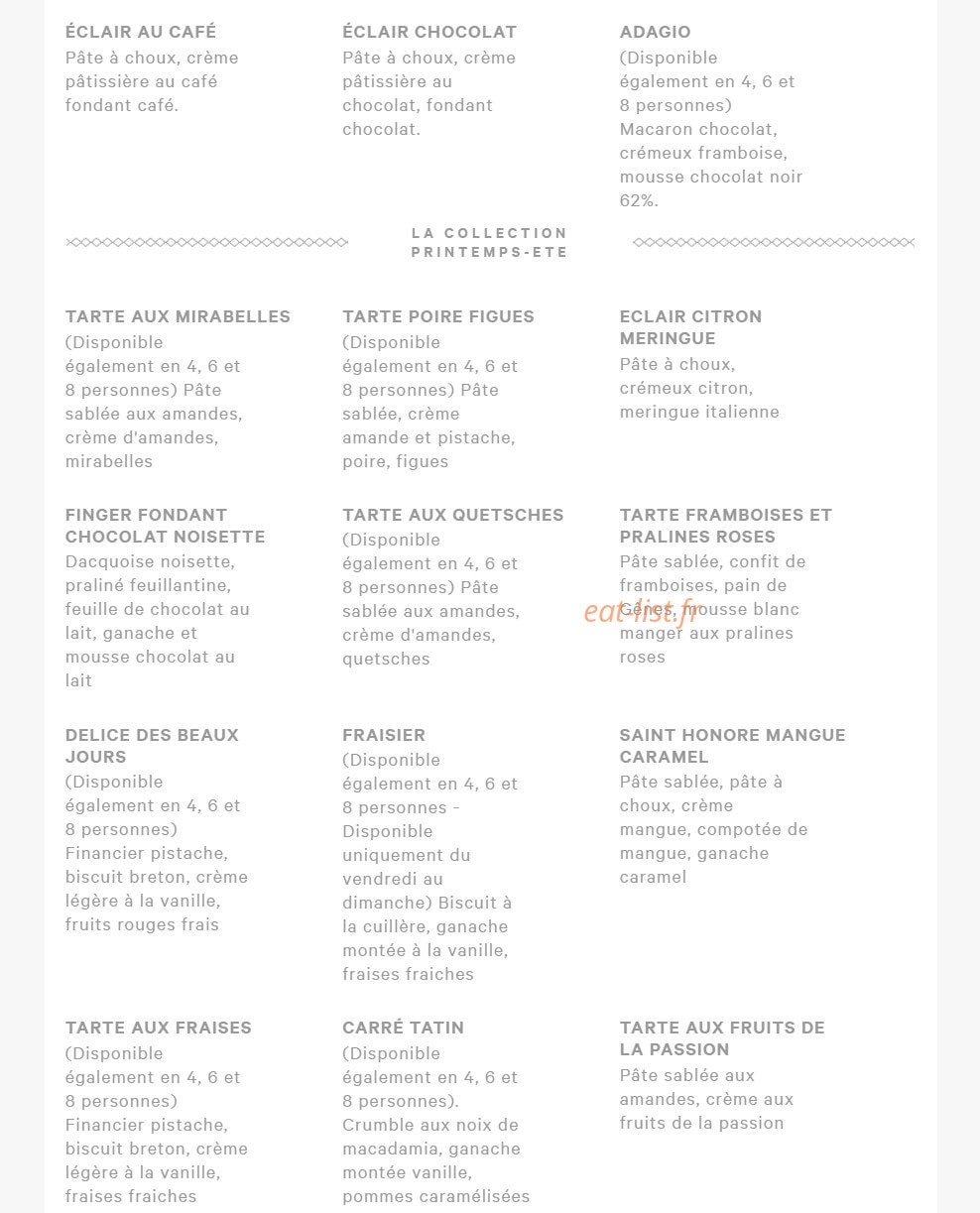 Eric kayser — carte page 8