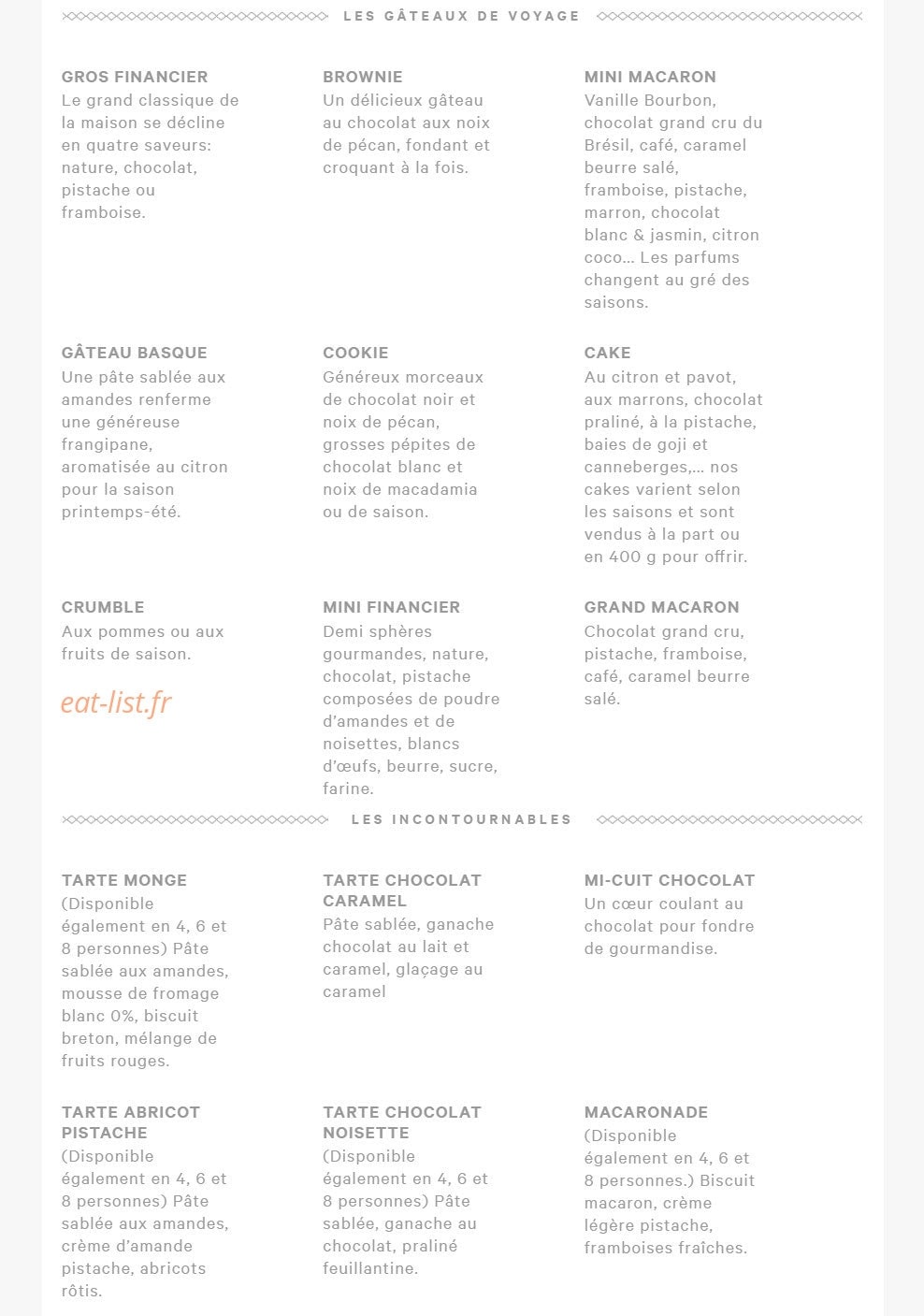 Eric kayser — carte page 7