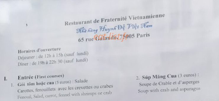 Fraternité Vietnamienne — carte page 1