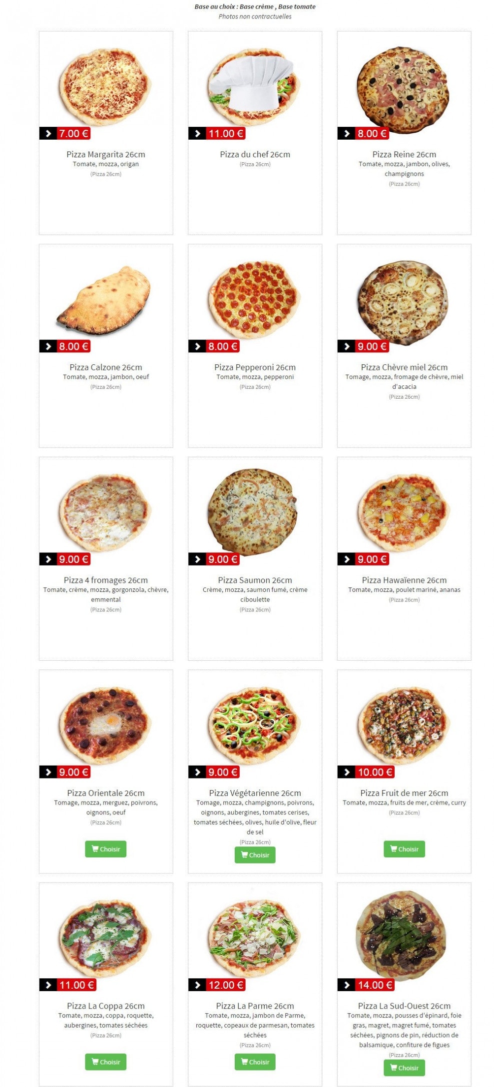 Georges Café — carte page 1