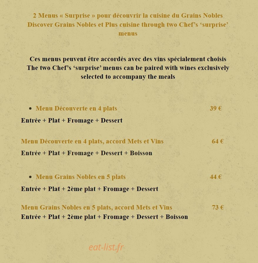 Grains Nobles — carte page 1