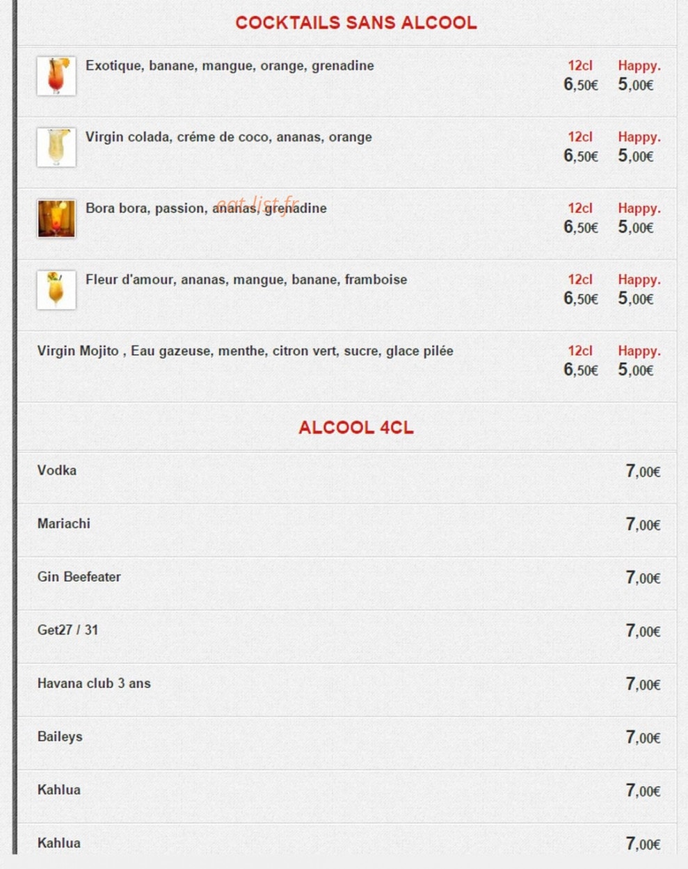 Hideout mouffetard — carte page 6