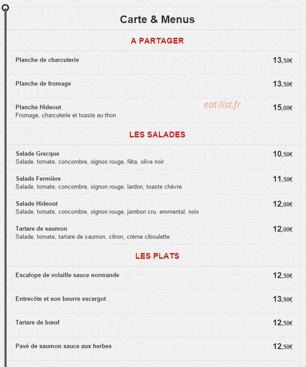 Hideout mouffetard — carte page 1