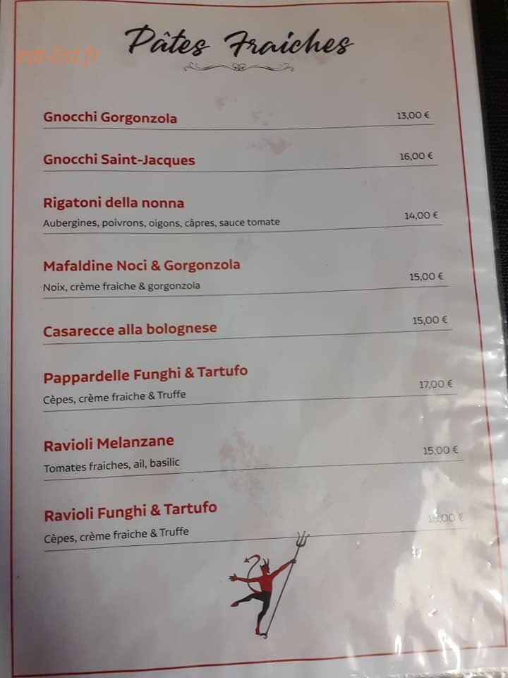 I Diavoletti Trattoria — carte page 3