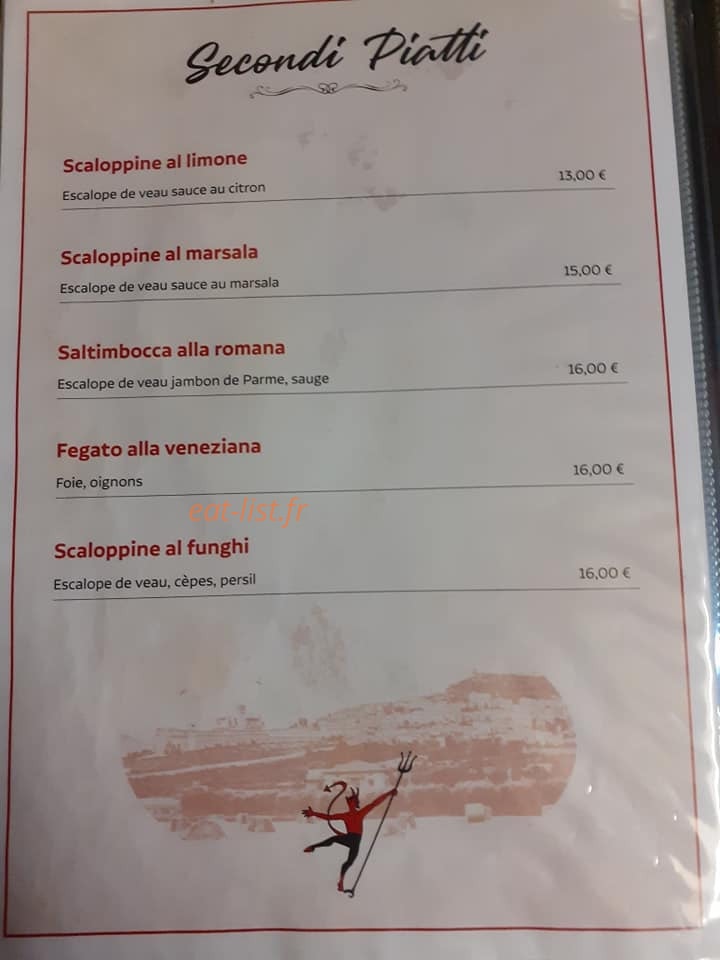 I Diavoletti Trattoria — carte page 2