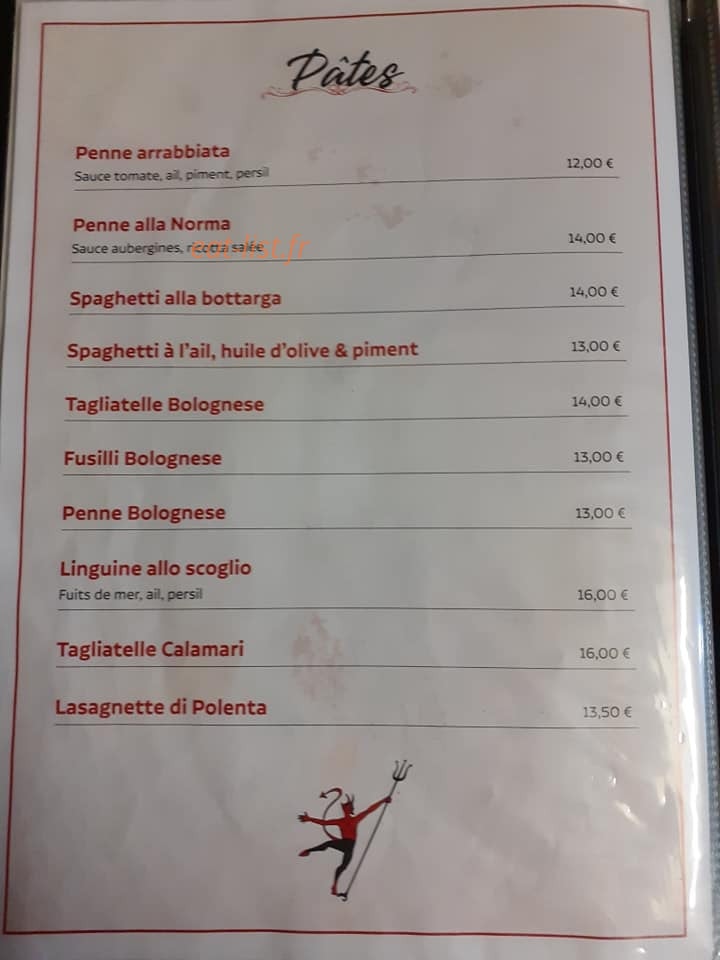 I Diavoletti Trattoria — carte page 4